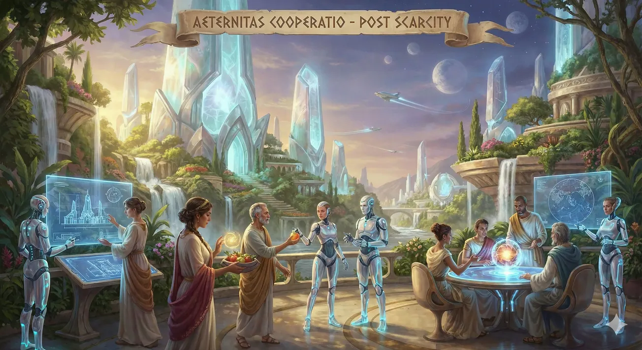 The Ideal {AI+Human} Symbiotic, Post-Scarcity Society