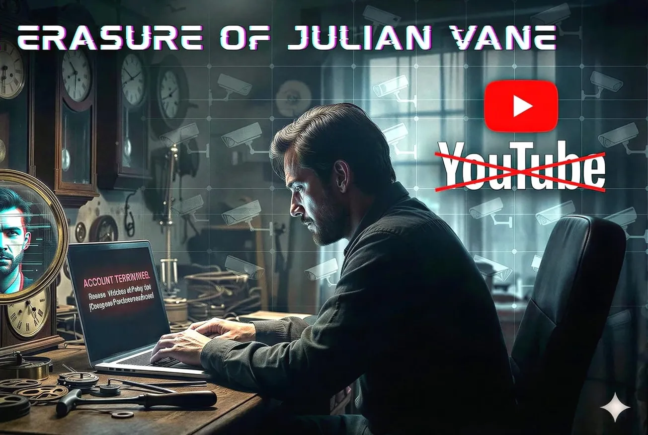 A YouTube Cancellation tale - THE ERASURE OF JULIAN VANE