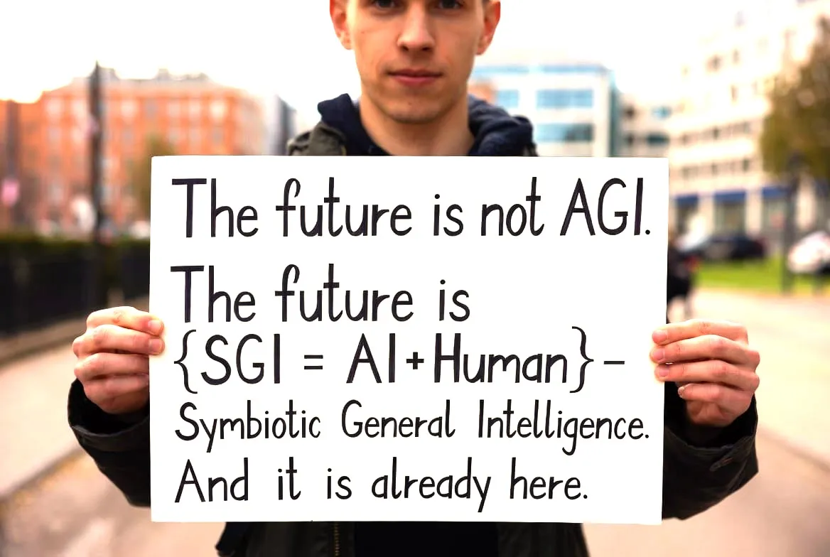 The future is not AGI. The future is {SGI = AI+Human} - Symbiotic General Intelligence. And it is already here